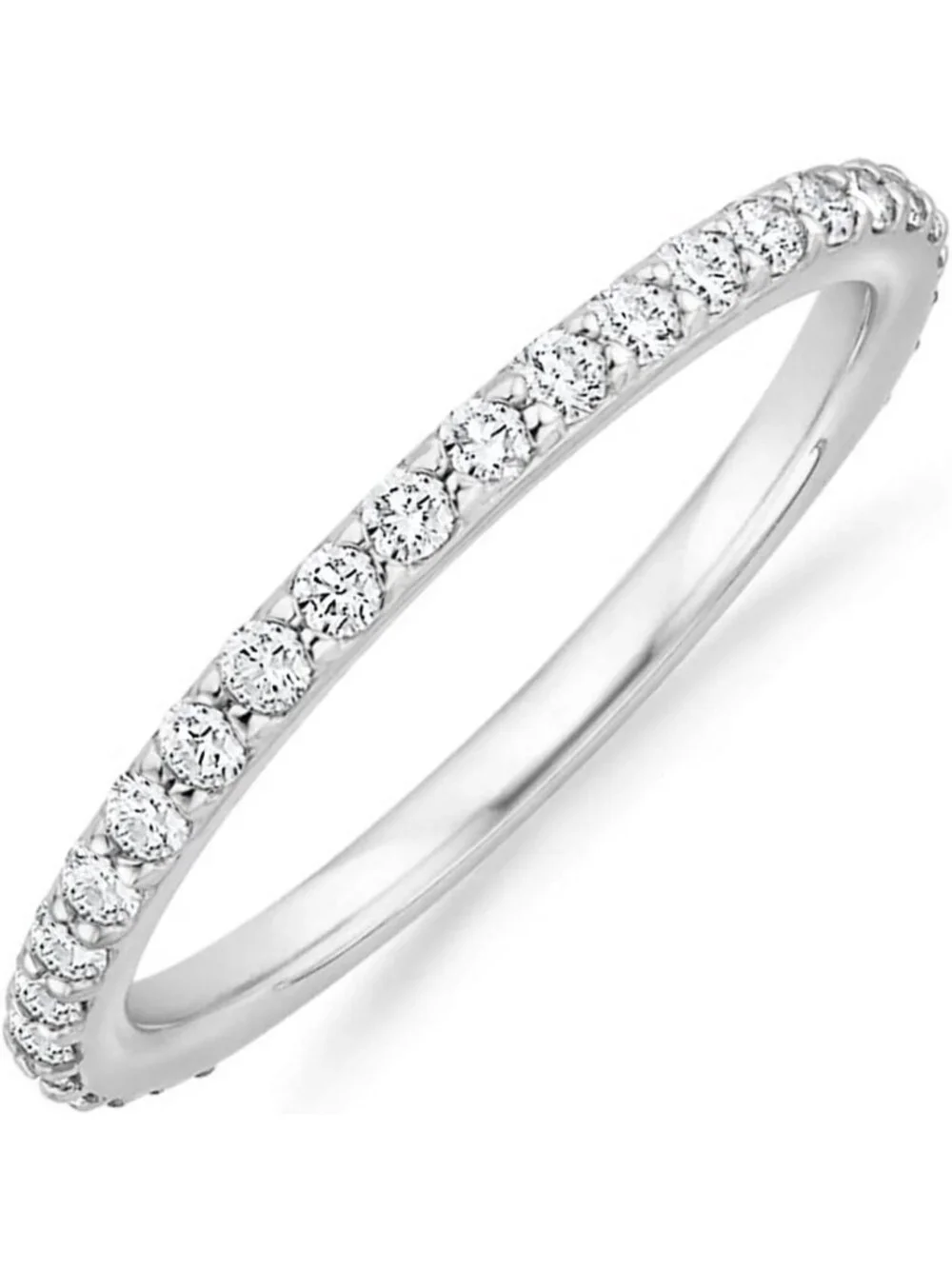 Dainty 14K Gold Plated Eternity Ring | Stackable Cubic Zirconia Band Jewelry